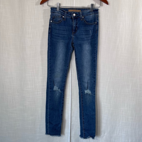 Joe’s Jeans Girls Skinny Distressed Raw Hem Ankle Jeans Size 14 - Picture 1 of 12